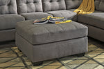 Maier Charcoal Fabric Oversized Accent Ottoman