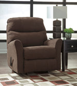 Maier Walnut Fabric Manual Rocker Recliner