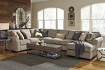 Pantomine 4-Pc Driftwood Fabric Sectional with Armless Sofa & RAF Chaise