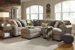 Pantomine 4-Pc Driftwood Fabric Sectional with Armless Loveseat & RAF Chaise