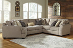 Pantomine 4-Pc Driftwood Fabric Sectional with Armless Loveseat & LAF Cuddler