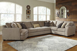 Pantomine 4-Pc Driftwood Fabric Sectional with Armless Sofa & LAF Cuddler