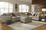 Pantomine 4-Pc Driftwood Fabric Sectional with Armless Sofa & LAF Cuddler