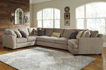 Pantomine 4-Pc Driftwood Fabric Sectional with Armless Sofa & RAF Cuddler