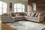 Pantomine 5-Pc Driftwood Fabric Sectional Sofa with LAF Cuddler