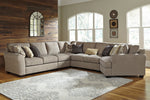 Pantomine 5-Pc Driftwood Fabric Sectional Sofa with RAF Cuddler