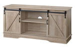 Bennet Oak Wood TV Stand with 2 Sliding Barn Doors