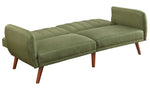 Bernstein Green Linen Channel Tufted Adjustable Sofa Bed