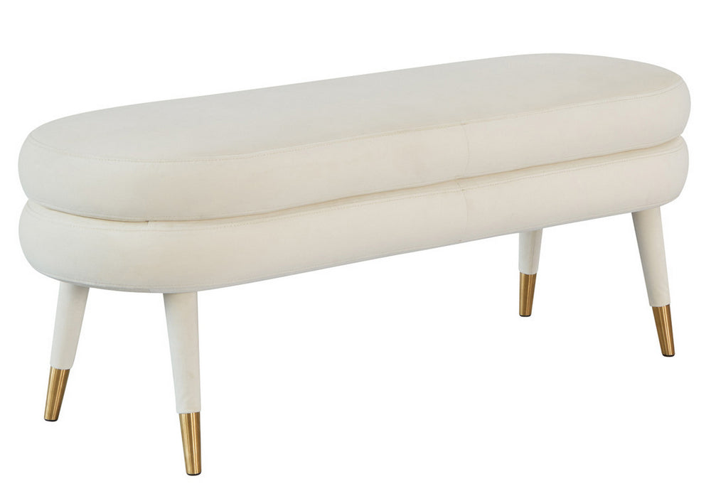 Betty Glam Cream Velvet Bench