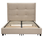 Beverly Sand Fabric Eastern King Bed with Storage