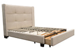 Beverly Sand Fabric Queen Bed with Storage