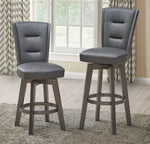 Biddy 2 Glitter Grey Faux Leather Bar Chairs