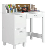 Billie White Wood 3-Drawer Writing Desk with Bulletin Board