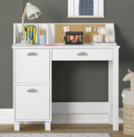 Billie White Wood 3-Drawer Writing Desk with Bulletin Board