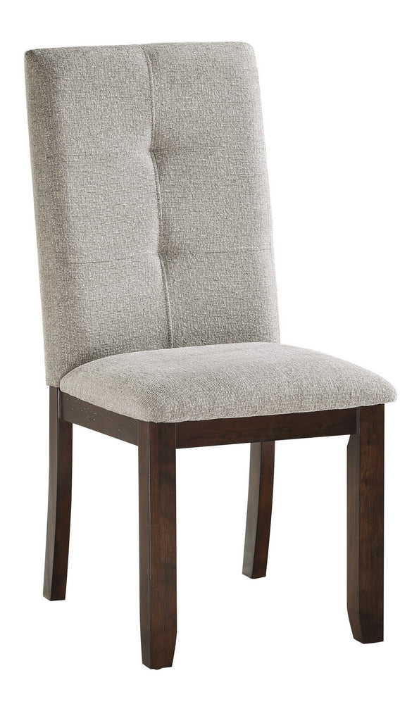 Binghampton 2 Moonstone Fabric/Cherry Wood Side Chairs