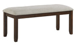 Binghampton Moonstone Fabric/Cherry Wood Dining Bench