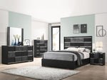 Blacktoft Contemporary 5-Pc Black Wood King Panel Bedroom Set
