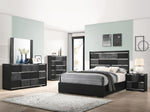 Blacktoft Contemporary 5-Pc Black Wood Queen Panel Bedroom Set