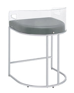 Blaer 2 Grey Leatherette/Chrome Metal Counter Height Stools