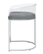 Blaer 2 Grey Leatherette/Chrome Metal Counter Height Stools