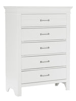 Blaire White Wood 5-Drawer Chest