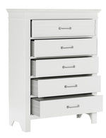 Blaire White Wood 5-Drawer Chest