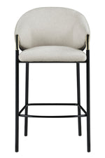 Blodwen 2 Beige Fabric/Black Metal Bar Stools