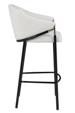 Blodwen 2 Beige Fabric/Black Metal Bar Stools