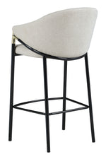 Blodwen 2 Beige Fabric/Black Metal Bar Stools