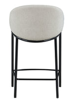 Blodwen 2 Beige Fabric/Black Metal Counter Height Stools