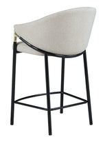 Blodwen 2 Beige Fabric/Black Metal Counter Height Stools