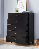 Bluma Red Cocoa Wood 5-Drawer Chest