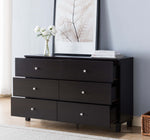 Bluma Red Cocoa Wood 6-Drawer Dresser