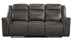 Boise Brown Polished Microfiber Manual Recliner Sofa