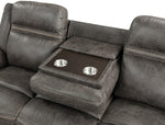 Boise Brown Polished Microfiber Manual Recliner Sofa