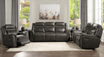 Boise Brown Polished Microfiber Manual Recliner Sofa