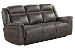 Boise Brown Polished Microfiber Manual Recliner Sofa