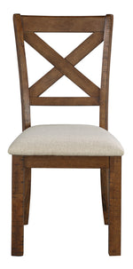 Bonner 2 Beige Fabric/Brown Wood Side Chairs