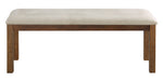 Bonner Beige Fabric/Brown Wood Bench