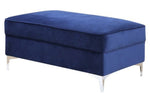 Bovasis Blue Velvet Ottoman