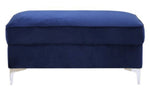 Bovasis Blue Velvet Ottoman