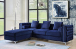 Bovasis Blue Velvet Ottoman