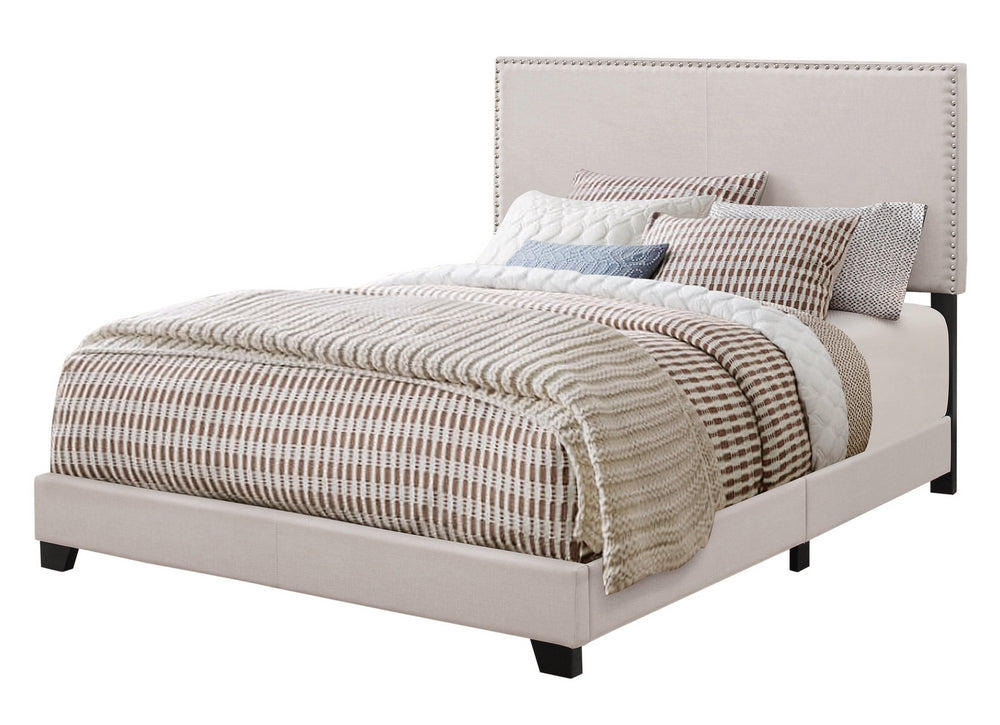 Boyd Ivory Fabric Upholstered Cal King Panel Bed