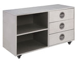 Brancaster Aluminum Metal 3-Drawer Cabinet with Open Shelves