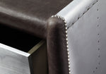 Brancaster Distress Chocolate Top Grain Leather/Metal Desk