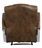 Brancaster Retro Brown Leather/Aluminum Power Recliner