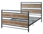 Brantley Antique Oak Wood/Sandy Gray Metal Full Bed