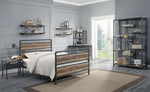 Brantley Antique Oak Wood/Sandy Gray Metal Full Bed