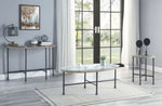 Brantley Clear Glass/Sandy Gray Metal Coffee Table