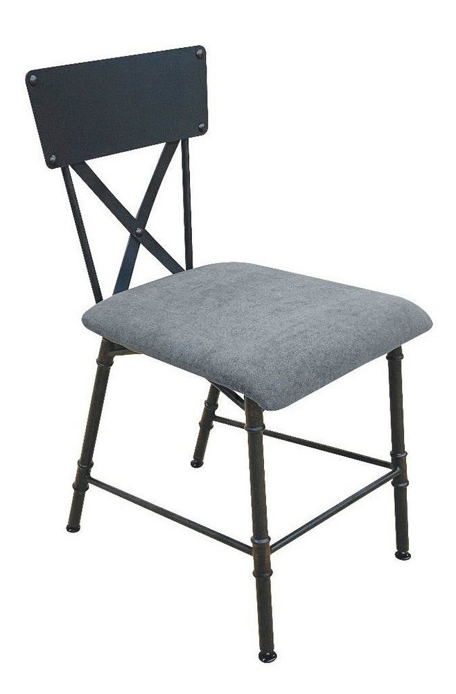 Brantley Gray Fabric/Gunmetal Finish Metal Side Chair